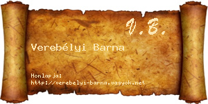 Verebélyi Barna névjegykártya
